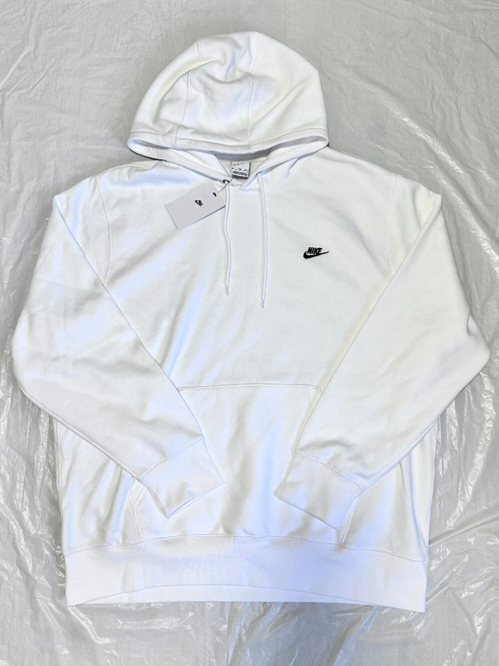 NEW Nike Club Men's Pullover Fleece Hoodie White Size XXL FN3859-100 Athletic